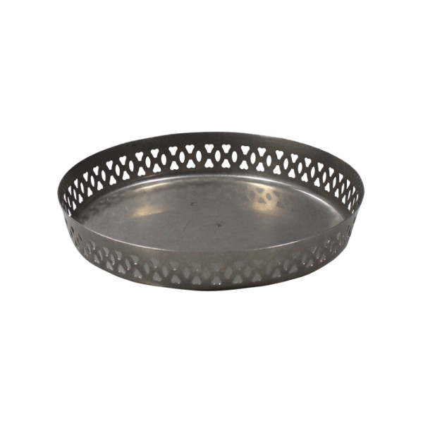 RVS vintage schaal rond 19,5 x 2,9 cm