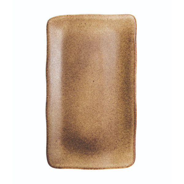 Q Authentic Stone Brown bord rechthoekig 35 x 21cm
