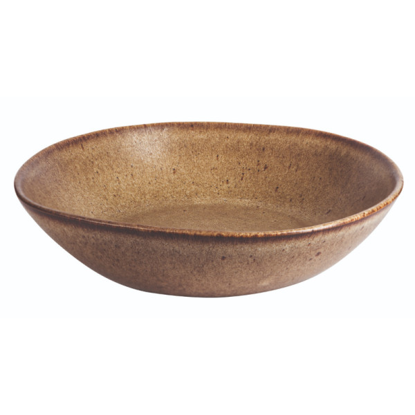 Q Authentic Stone Brown pasta/soep bord 22 cm
