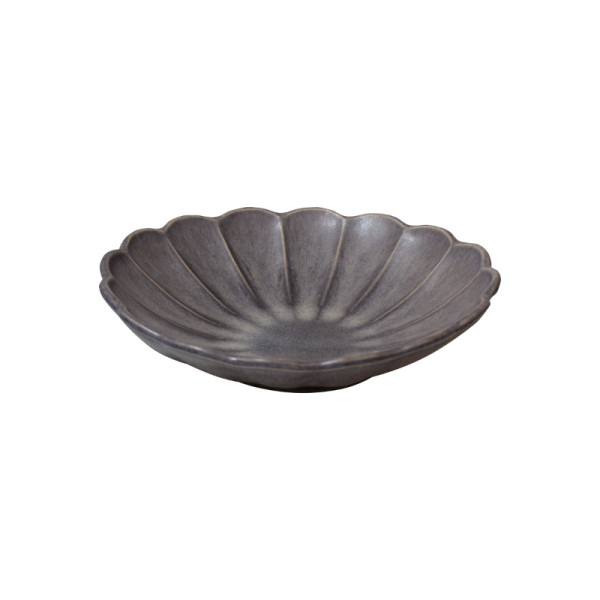 Flower pasta bord grijs 24 cm