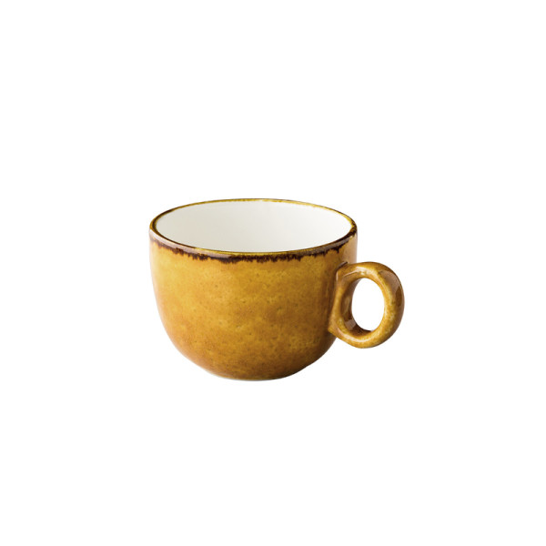 Jersey latte koffiekop stapelbaar geel 350 ml
