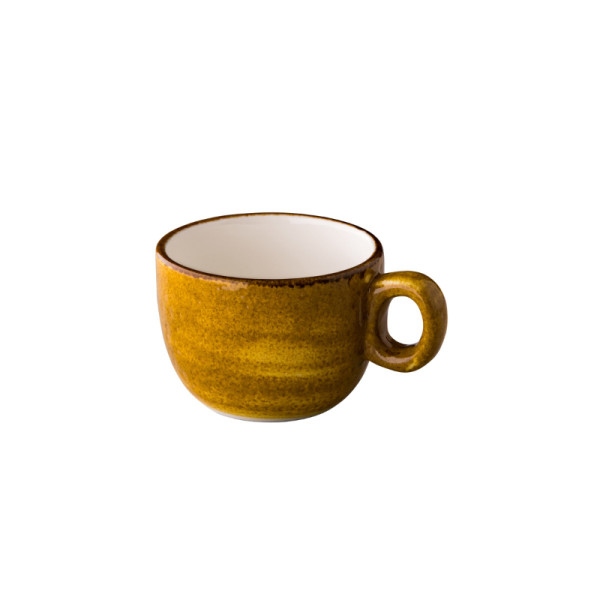 Jersey koffiekop stapelbaar geel 160 ml