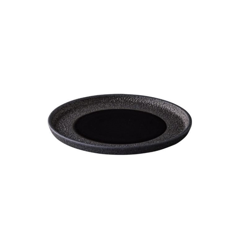 Vulcanic bord zwart M 22 cm