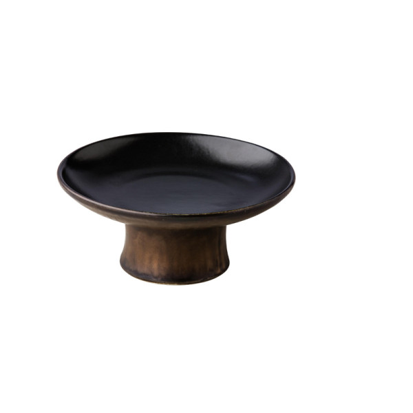 Gold Metallic bord op hoge voet zwart 20,3 x 8,7 cm