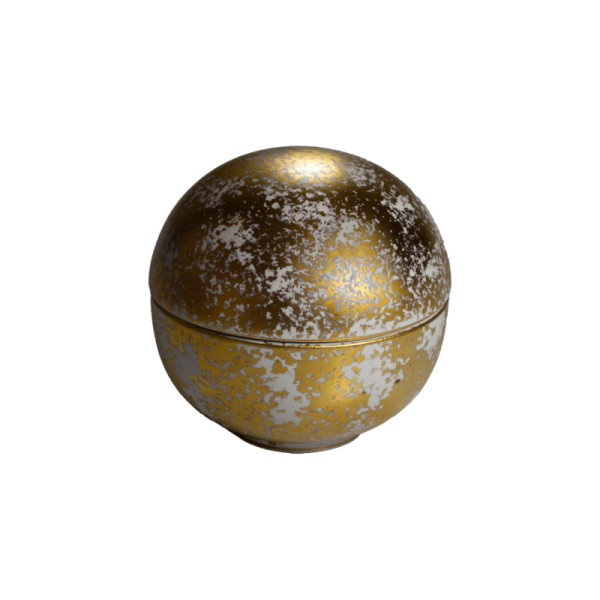 Gold Luster ronde kom met deksel 12 cm