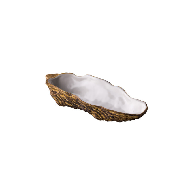 Oyster schelp wit 24 x 10,6 x 5 cm