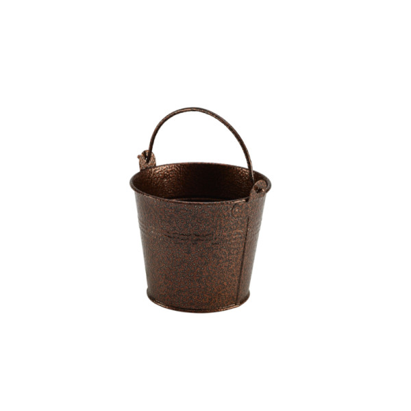 Gegalv. stalen serveeremmer gehamerd koper 10 cm
