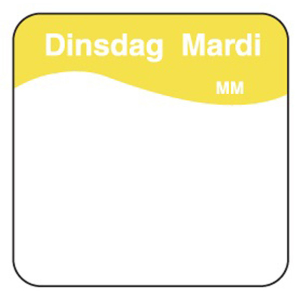 Makk. verwijderbare sticker dinsdag 25 mm 1000/rol