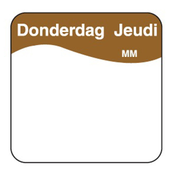 Makk. verwijderb. sticker donderdag 25 mm 1000/rol