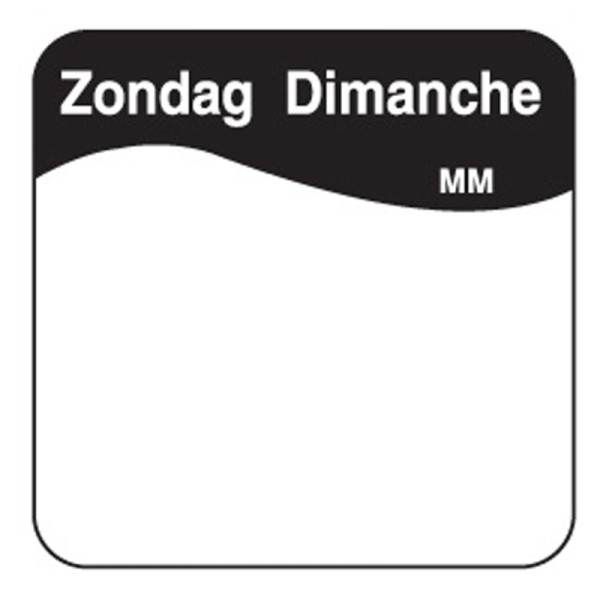 Makk. verwijderbare sticker zondag 25 mm 1000/rol