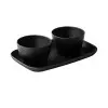 Zen Garnituur Bord 2 Uitsparingen Zwart  28 x 18 cm - Afbeelding 2