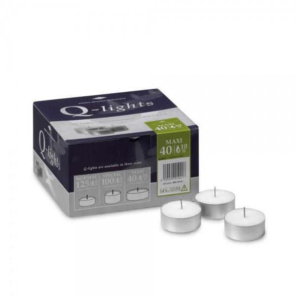 Q-Lights Theelicht 10-uur Maxi  (40 stuks)