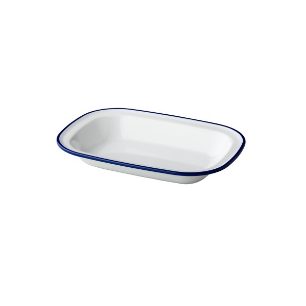Rechthoekige Schaal Emaille-look  20 x 14.5 cm