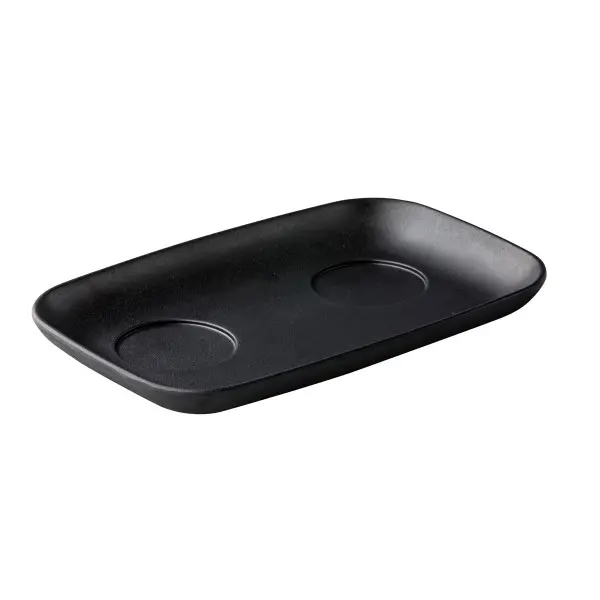Zen Garnituur Bord 2 Uitsparingen Zwart  28 x 18 cm