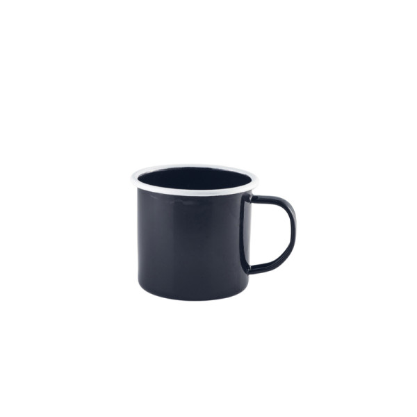 OP BESTELLING: Emaille mok zwart/wit 360ml