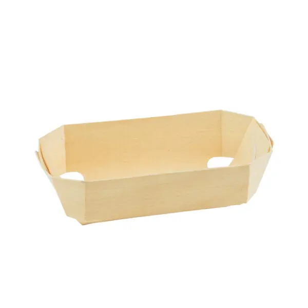 FSC® Houten Bakvorm <br /> Geweven 11.5 x 6.5 x 3.5 cm (125ml) <br /> (25 stuks)