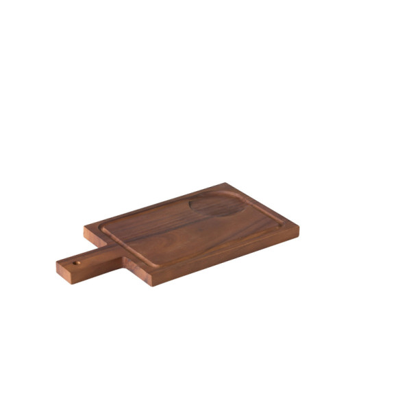 Acacia plank met handvat incl inkeping voor kom