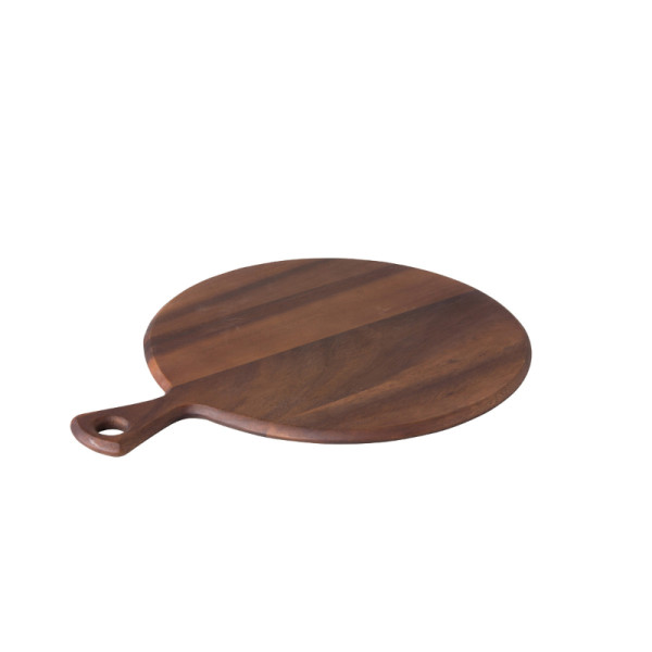 Acacia rond pizzaplateau met handvat