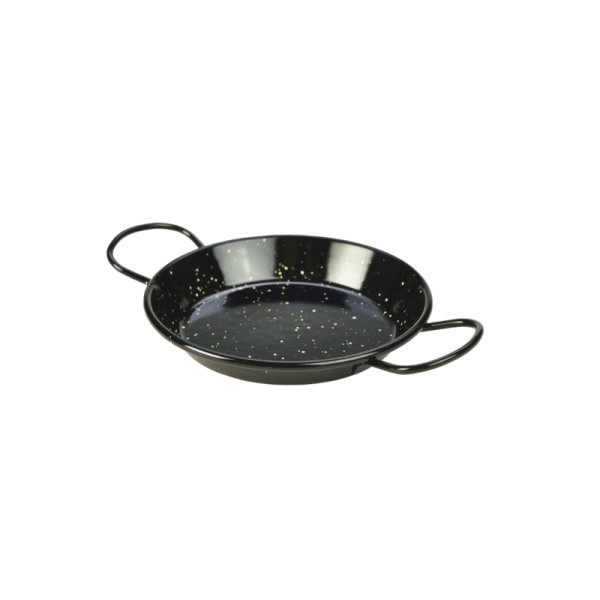 OP BESTELLING: Zwart emaille pannetje paella 15 cm