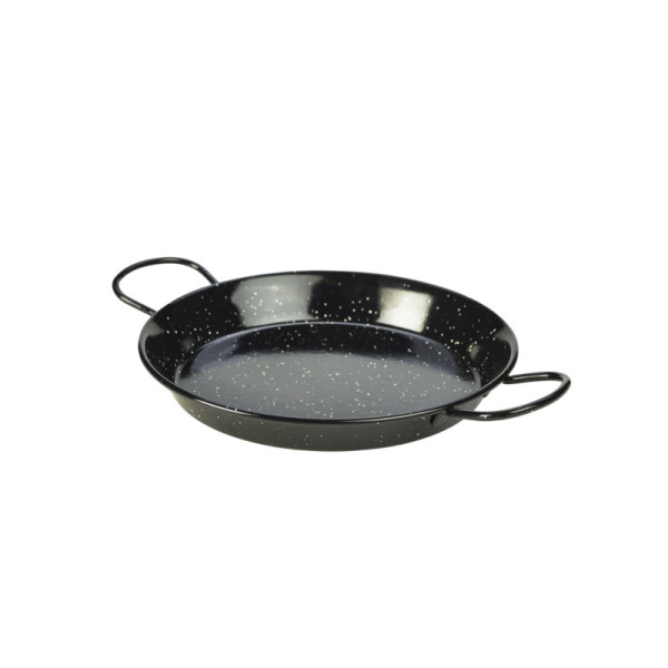OP BESTELLING: Zwart emaille pannetje paella 26 cm