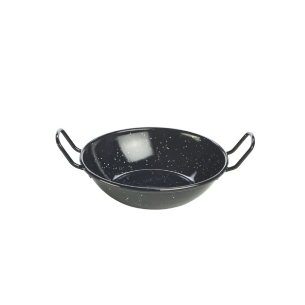 OP BESTELLING: Emaille wokpan zwart 16 cm 520ml