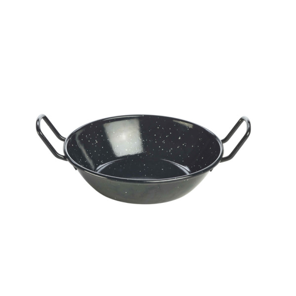OP BESTELLING: Emaille wokpan zwart 18 cm 780ml