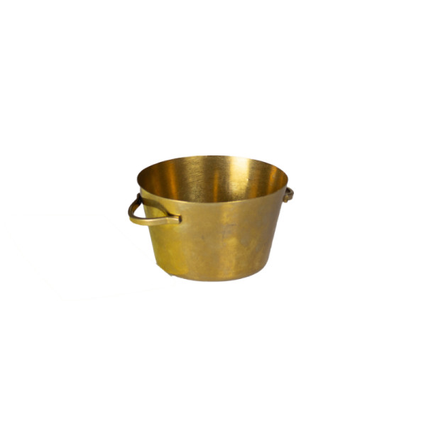 Presentatie emmertje vintage goud 8 x 8 x 4 cm