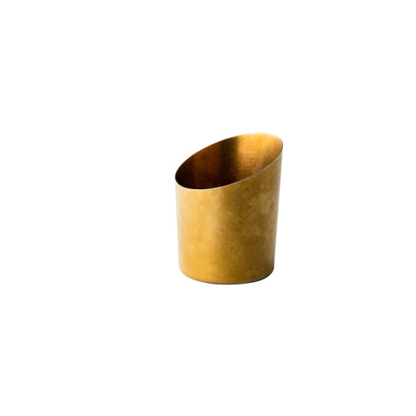 Presentatie bakje vintage schuin goud 9,5 cm