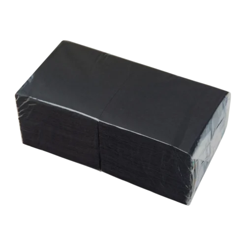 Servetten zwart cellulose 2-laags 1/4de vouw 24 x 24 cm (8 x 250 stuks per doos)