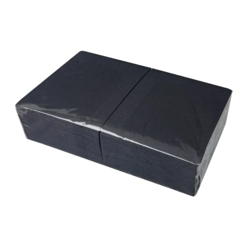 Servetten zwart cellulose 2-laags 1/4de vouw 33 x 33 cm (8 x 250 stuks per doos)