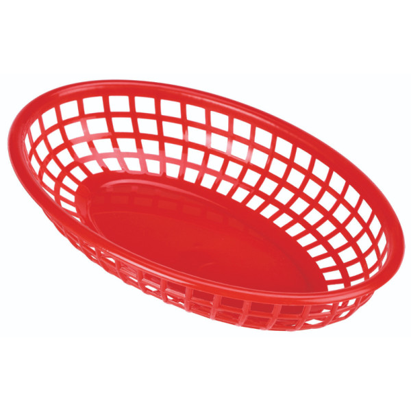 Fastfood mandje ovaal rood 23,5 x 15,5 cm