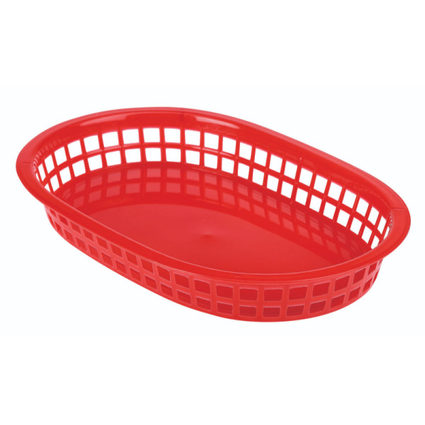 Fastfood mandje ovaal rood 26,7 x 17 cm