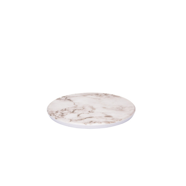 Plateau marble white round 23 cm