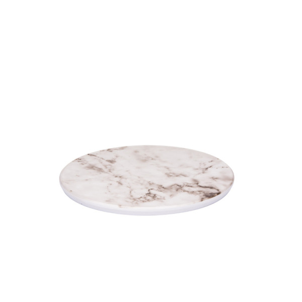 Plateau marble white round 28 cm