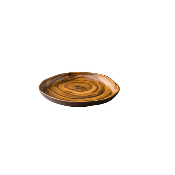 African wood rond bord 24x24,5x3 cm