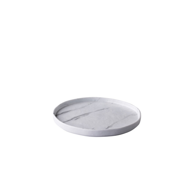 Bord stapelbaar marmer 21 cm