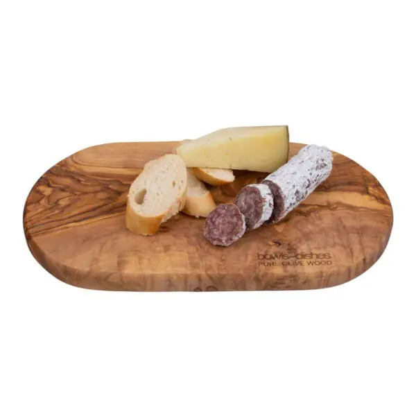 Pure Olive Wood Ovale Serveerplank <br /> 30 x 16 x 2 cm