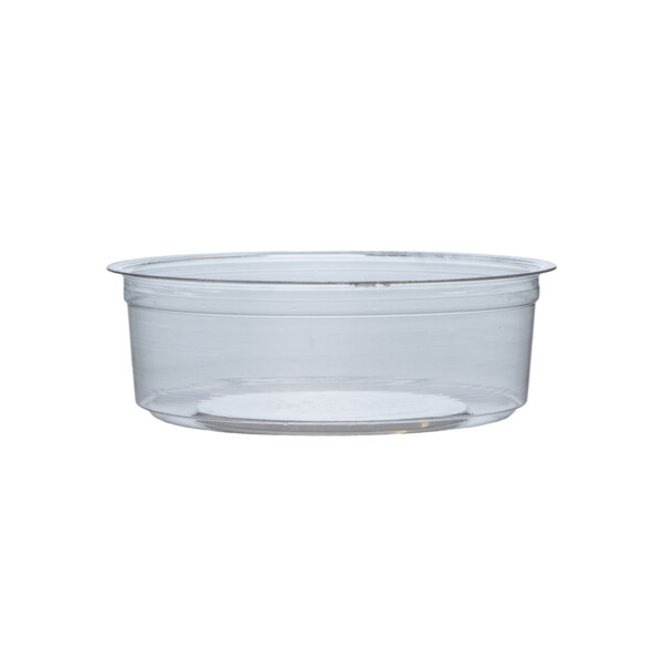 PLA Deli container <br /> Ø 11,5 cm x 4 cm hoog (240ml) <br /> (50 stuks)