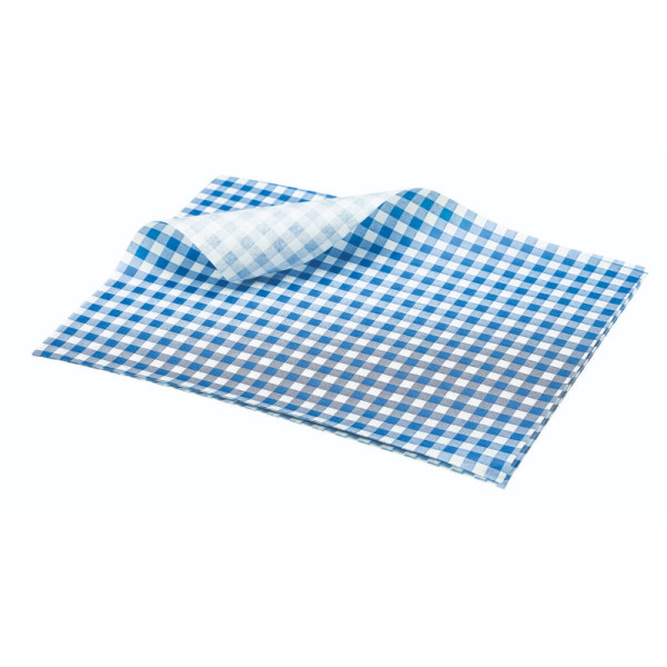 Vetvrij papier blauw geblokt 25 x 20 cm 1000st