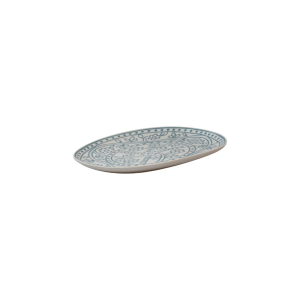 Barcelona bord ovaal blauw 25,5 x 16,5 cm