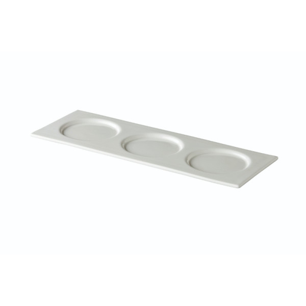 Q Fine China presentatiebord met 3 spiegels 38,5 x 14 cm