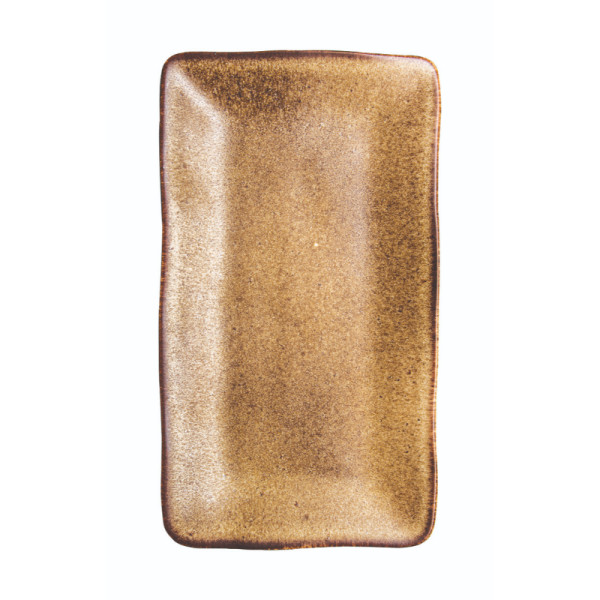 Q Authentic Stone Brown bord rechthoekig 27,5 x 15,5 cm
