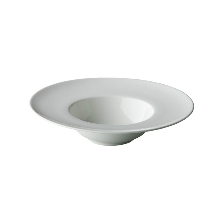 Q Fine China bord met brede rand diep 27,5 cm