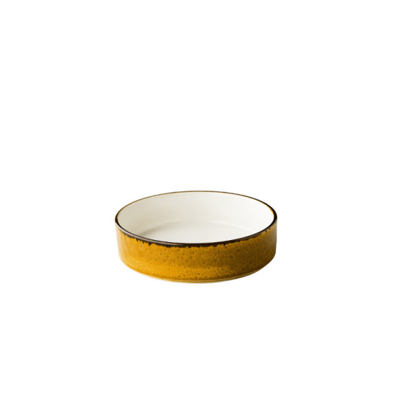 Jersey bord diep opst. rand stapelbaar geel 18cm
