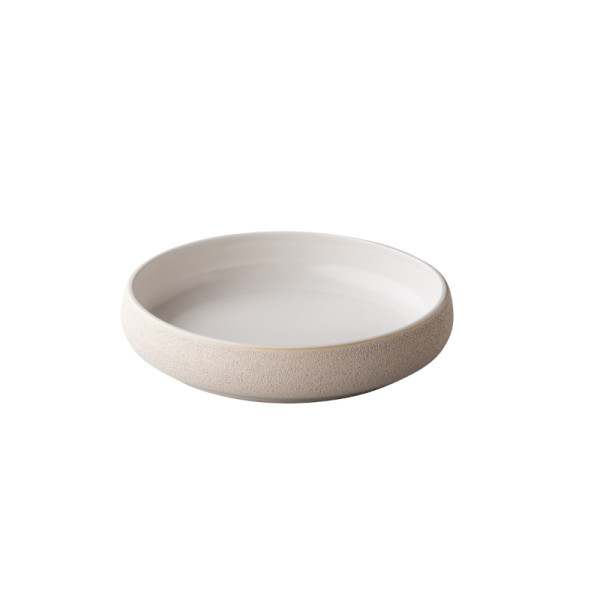 Vulcanic bord gebogen diep wit L 24 x 5 cm