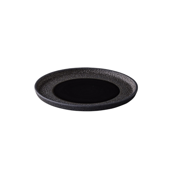 Vulcanic bord zwart M 22 cm