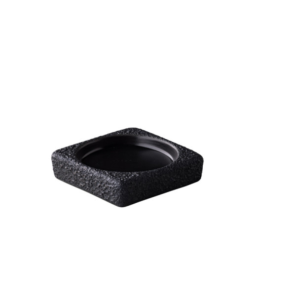Vulcanic schaaltje vierkant zwart 9 x 2,2 cm