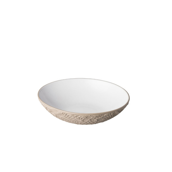 Concrete kom wit met bedrukkking 24,5 x 6 cm