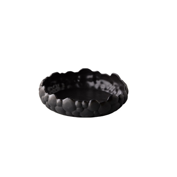 Bubble gebogen kom zwart S 20 x 5,5 cm