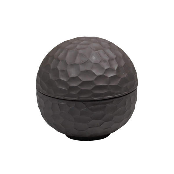 Crystal kom rond met deksel zwart 12 cm